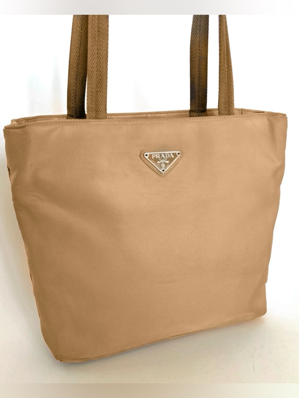 Prada Nylon Tessuto Tote Bag - Army Beige